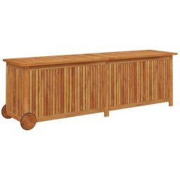 Gartentruhe mit Rollen 150x50x58 cm Massivholz Akazie Vidaxl Braun