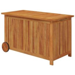 Gartentruhe mit Rollen 90x50x58 cm Massivholz Akazie Vidaxl Braun