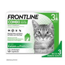 Frontline COMBO gegen Zecken, Flöhe (Flöhe, Eier, Larven, Puppen) für Katzen Hunde
