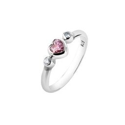 Nenalina Nenalina Ring Bandring Herz Cubic Zirkonia Edelstein 925 Silber Ringe Damen