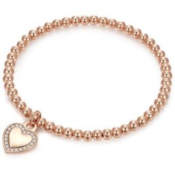 Lulu & Jane Armband Herz Messing Zirkonia in Roségold Armbänder & Armreife Damen