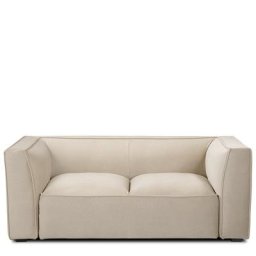 2-Sitzer-Sofa AUSTER - 2-Sitzer Sofa, Samt in Lafayette Taupe & schwarzes Holz, B180