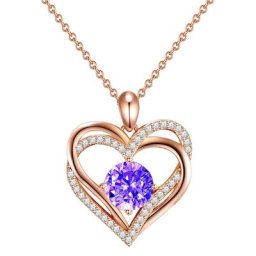 Rafaela Donata Halskette Herz Sterling Silber verziert mit Kristallen von Swarovski® in Roségold Ketten Damen