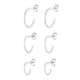 Elli Elli Ohrringe 3er Set Creolen Stecker Basic Trend 925 Silber Damen