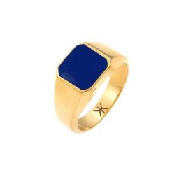 KUZZOI KUZZOI Ring Herren Siegelring Emaille Blau Basic 925 Silber Ringe