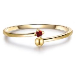 Glanzstücke München Ring Sterling Silber Granat in Gelbgold Ringe Damen