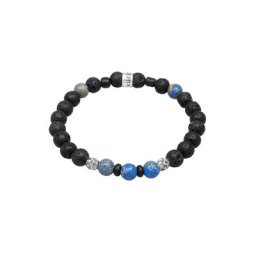 KUZZOI KUZZOI Armband Herren Lava Achat Edelstein Bead 925 Silber Herrenschmuck