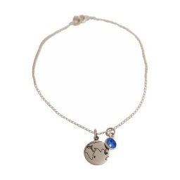 Gemshine Armband 'Welt Doppelte Globus Weltkugel beide Hemisphären - Saphir Weltschmuck' Armbänder & Armreife Weiss Damen