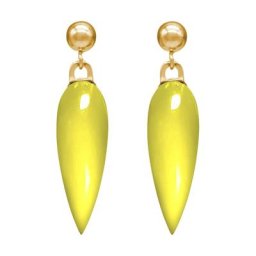 Gemshine Ohrringe 'Chalcedon Cabochon Tropfen' Weiss Damen