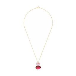 Gemshine Kette mit Anhänger 'Turmalin Quarz und Rosen' Ketten Weiss Damen