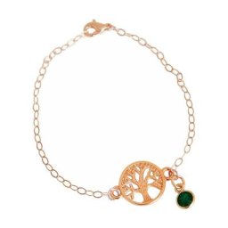 Gemshine Armband 'YOGA Lebensbaum und Smaragd Charm' Armbänder & Armreife Weiss Damen