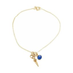 Gemshine Armband 'Schere - Saphir Charm Werkzeug für Schneiderin, Friseur, Lehrerin, Handwerker, Handwerkerin, Werkstatt, Azubi' Armbänder & Armreife Weiss Damen