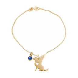 Gemshine Armband 'Hund Flügel und - Saphir Treuer Schutzengel für Herrchen, Frauchen' Armbänder & Armreife Weiss Damen
