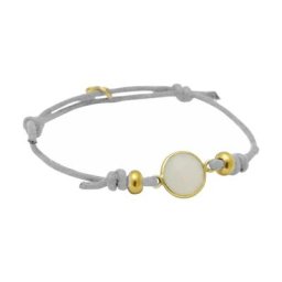 Gemshine Armband 'Knoten Jade - Größenverstellbar' Armbänder & Armreife Weiss Damen