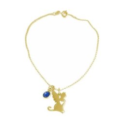 Gemshine Armband 'Katze Flügel - Saphir - Treuer Schutzengel für Herrchen, Frauchen Tierschmuck' Armbänder & Armreife Weiss Damen