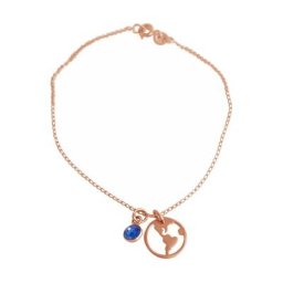 Gemshine Armband 'Welt Globus Weltkugel - Saphir Charm Outdoor Schmuck' Armbänder & Armreife Weiss Damen