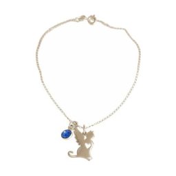 Gemshine Armband 'Katze Flügel - Saphir - Treuer Schutzengel für Herrchen, Frauchen Tierschmuck' Armbänder & Armreife Weiss Damen