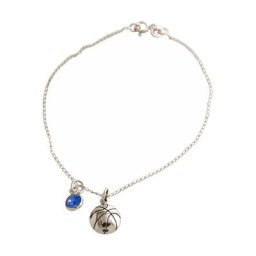 Gemshine Armband 'Basketball Saphir Charm: Point, Shooting, Power Forward, Center Spieler, Trainer, Team' Armbänder & Armreife Weiss Damen
