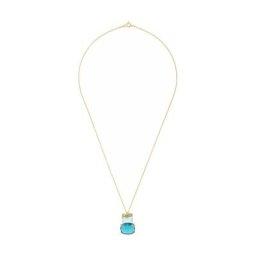 Gemshine Kette mit Anhänger 'Turmalin Quarz und Aquamarin' Ketten Weiss Damen