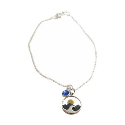 Gemshine Armband 'Maritim Nautics Wellen, Sonne und Ozean Saphir im Beach Stil' Armbänder & Armreife Weiss Damen