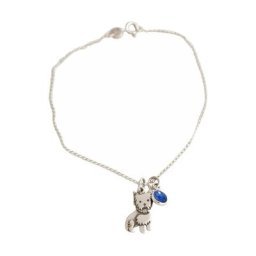 Gemshine Armband 'Yorkshire Terrier Hund Saphir' Armbänder & Armreife Weiss Damen