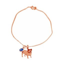 Gemshine Armband 'Bulldogge Hund - Saphir Tierschmuck' Armbänder & Armreife Weiss Damen