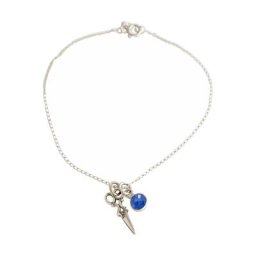 Gemshine Armband 'Schere - Saphir Charm Werkzeug für Schneiderin, Friseur, Lehrerin, Handwerker, Handwerkerin, Werkstatt, Azubi' Armbänder & Armreife Weiss Damen
