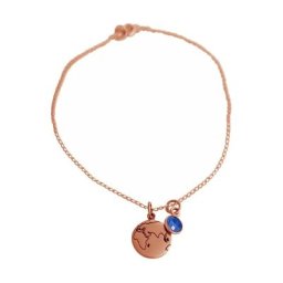 Gemshine Armband 'Welt Doppelte Globus Weltkugel beide Hemisphären - Saphir Weltschmuck' Armbänder & Armreife Weiss Damen