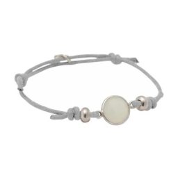 Gemshine Armband 'Knoten Jade - Größenverstellbar' Armbänder & Armreife Weiss Damen