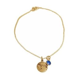 Gemshine Armband 'Welt Doppelte Globus Weltkugel beide Hemisphären - Saphir Weltschmuck' Armbänder & Armreife Weiss Damen