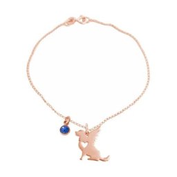 Gemshine Armband 'Hund Flügel und - Saphir Treuer Schutzengel für Herrchen, Frauchen' Armbänder & Armreife Weiss Damen