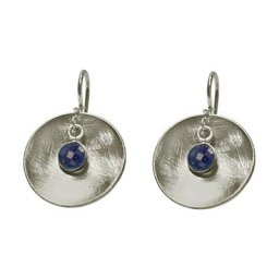 Gemshine Ohrringe 'Schale Geometrisch Design Saphir Blau' Weiss Damen