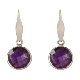 Gemshine Ohrringe 'Amethyst Tropfen' Weiss Damen