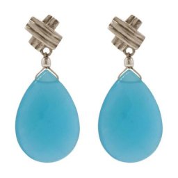 Gemshine Ohrringe 'Chalcedon Tropfen' Weiss Damen