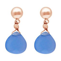Gemshine Ohrringe 'Ohrringe, Chalcedon Tropfen' Weiss Damen