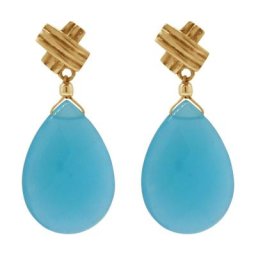 Gemshine Ohrringe 'Chalcedon Tropfen' Weiss Damen