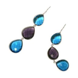 Gemshine Ohrringe 'Amethysten und Topas Quarz Tropfen' Weiss Damen