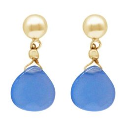 Gemshine Ohrringe 'Ohrringe, Chalcedon Tropfen' Weiss Damen