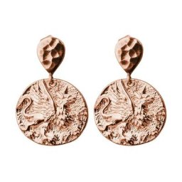 Gemshine Ohrringe 'Münzen Pegasus Pferd - Runde Antique Ethnic Vintage Coin' Weiss Damen