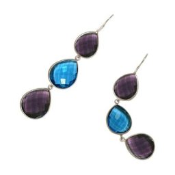 Gemshine Ohrringe 'Amethysten und Topas Quarz Tropfen' Weiss Damen