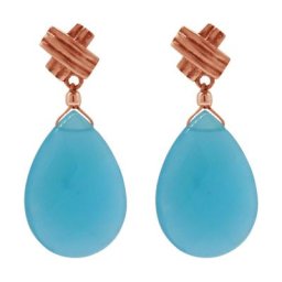 Gemshine Ohrringe 'Chalcedon Tropfen' Weiss Damen