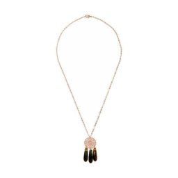 Gemshine Halskette 'Mandala und Tigerauge Chandelier Tropfen' Ketten Weiss Damen
