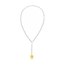 Gemshine Kette mit Anhänger 'Citrin Quarz Tropfen' Ketten Weiss Damen