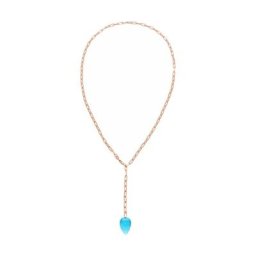 Gemshine Kette mit Anhänger 'Blautopas Quarz Swiss Blue Tropfen' Ketten Weiss Damen