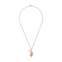 Gemshine Halskette mit Anhänger '3-D anatomisches Herz Rosenquarz Doktor, Arzt, Krankenschwester, Biologe, Organspender' Ketten Weiss Damen