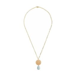 Gemshine Halskette 'Aquamarin und Mandala Traumfänger' Ketten Weiss Damen