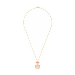 Gemshine Kette mit Anhänger 'Rosenquarz und Topas Quarz' Ketten Weiss Damen