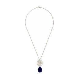 Gemshine Halskette 'Mandala und Lapis Lazuli Tropfen Chandelier' Ketten Weiss Damen