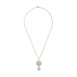 Gemshine Halskette 'Aquamarin und Mandala Traumfänger' Ketten Weiss Damen