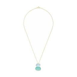 Gemshine Kette mit Anhänger 'Chalcedon und Aquamarin' Ketten Weiss Damen